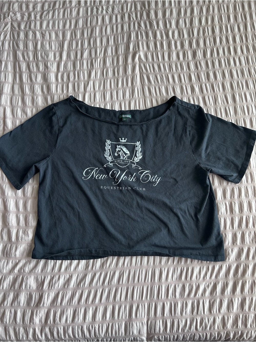 Wild Fable Grey Off The Shoulder Graphic Tee (L)